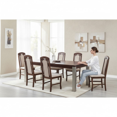 Eetkamerstoel Stoelen Stoel Modern Massief Hout Fauteuil Set 6x Luxe Restaurant