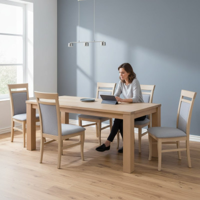 Garnituur Complete Groep Woonkamer 6x Stuks Grijs Eetkamerstoel Set Stoelen Nieuw