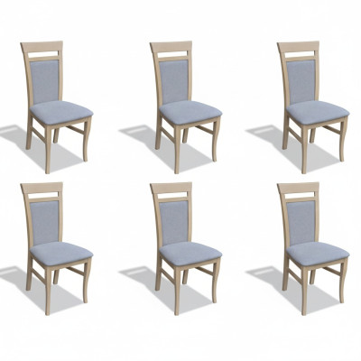 Garnituur Complete Groep Woonkamer 6x Stuks Grijs Eetkamerstoel Set Stoelen Nieuw
