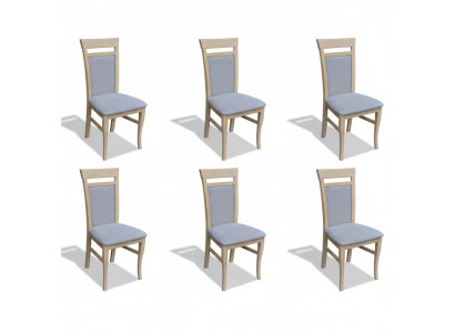 Garnituur Complete Groep Woonkamer 6x Stuks Grijs Eetkamerstoel Set Stoelen Nieuw