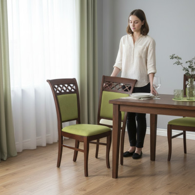 Eetkamerstoelen Houten Ontwerp Fauteuils Bekleding Set 6x Stoelen Stoel Textiel Groepen