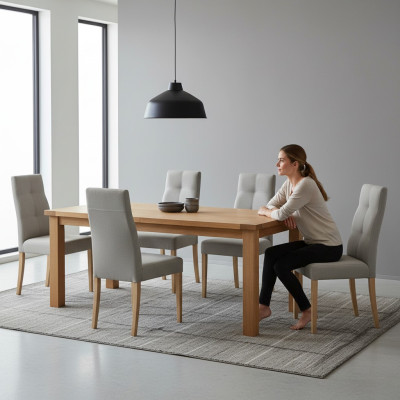 Eetkamer stoelset Fauteuil Bekleding Ontwerp 6x Stoelen Groep Set Fauteuil