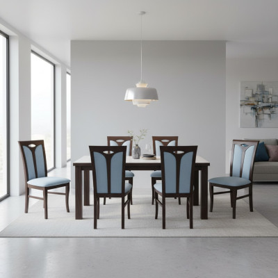 Ligstoel set stoelen horeca eetkamer textiel stof set 8x design stoel hout