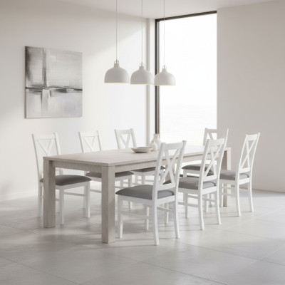 Designer houten stoffen gestoffeerde stoelen gastronomisch eetkamer textiel set 8x fauteuil stoel