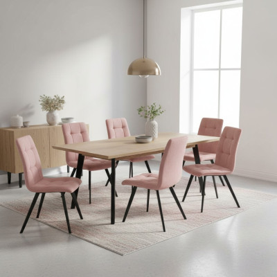 Stoel 8x Eetkamer Gestoffeerde Stoel TV Lounge Textiel Zit Fauteuil Set Nieuw Club