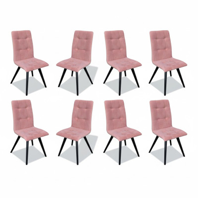 Stoel 8x Eetkamer Gestoffeerde Stoel TV Lounge Textiel Zit Fauteuil Set Nieuw Club