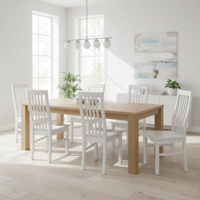 Eetkamerstoel Designer stoelen Eetkamerstoelen Nieuwe set 8x Stof Massief houten stoel