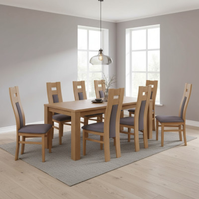 Garnituur Compleet 8x Designer Stoel Set Eetkamer Leuning Beklede Zit Stoelen Stof