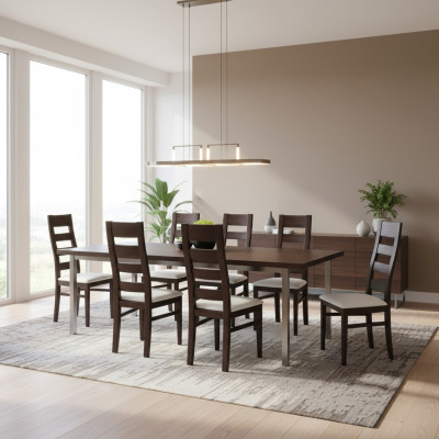 Groep zitkussen leunstoelen set massief houten luxe fauteuil set 8x stoel.