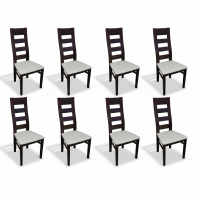 Groep zitkussen leunstoelen set massief houten luxe fauteuil set 8x stoel.