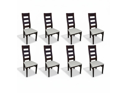 Groep zitkussen leunstoelen set massief houten luxe fauteuil set 8x stoel.