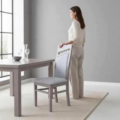Set eetkamerstoelen houten gestoffeerde nieuwe eetkamergroep 8 x armstoel fauteuil