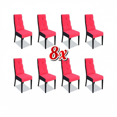 Ontwerpersstoelen set compleet K63 stoel set eetkamer leuning gestoffeerde zitting 8x