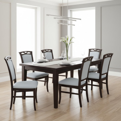 Ontwerper set eetkamer met armleuningen gestoffeerde stoelen set compleet K12 8x stoel