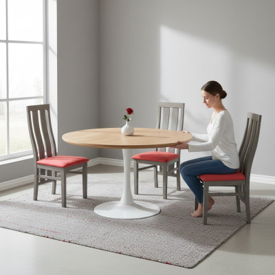 Garnituur Compleet K69 Design 4x Stoelenset Eetkamer Textiel Gestoffeerde Zitstoelen