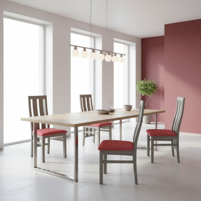Garnituur Compleet K69 Design 4x Stoelenset Eetkamer Textiel Gestoffeerde Zitstoelen