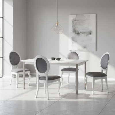 Stoelen 4x Stoel Set Echt Hout Gestoffeerde Zitting Eetkamer Set Stoelen Nieuw