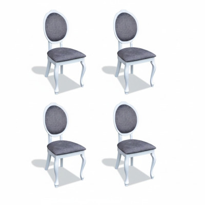 Stoelen 4x Stoel Set Echt Hout Gestoffeerde Zitting Eetkamer Set Stoelen Nieuw