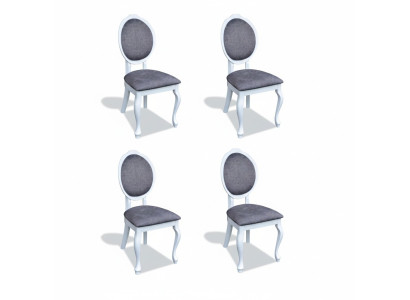 Stoelen 4x Stoel Set Echt Hout Gestoffeerde Zitting Eetkamer Set Stoelen Nieuw