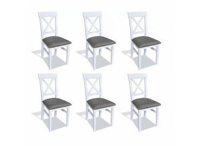 Bekleding Stoel Set Groep Stoelen Eetkamer Set 6x Groepen Textiel Fauteuils Keuken