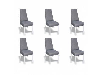 Groep Set Woon Echte Houten Eetkamer Set Leuning Velours Textiel Stoel 6x Stoelen