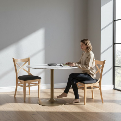 Garnituur Compleet Groep Stoelengroep 6x Stuks Eetkamerstoel Set Stoelen met leuning