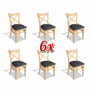 Garnituur Compleet Groep Stoelengroep 6x Stuks Eetkamerstoel Set Stoelen met leuning