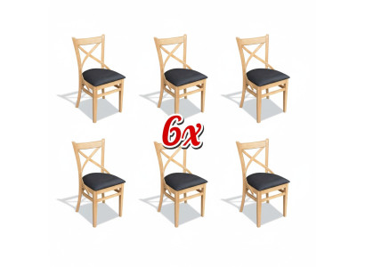Garnituur Compleet Groep Stoelengroep 6x Stuks Eetkamerstoel Set Stoelen met leuning