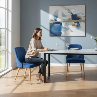 Keuken Eetkamer Stoelen 6x Stoel Set Stoelen Set Textiel Stof Hout Meubels