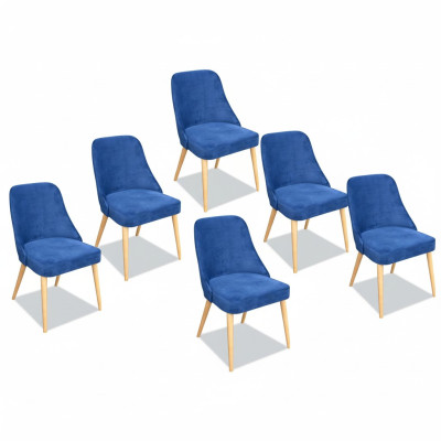 Keuken Eetkamer Stoelen 6x Stoel Set Stoelen Set Textiel Stof Hout Meubels