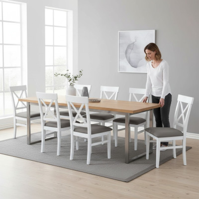Eetkamerstoelen Textiel Set 8x Stoel Designer Hout Stof Beklede Stoelen Horeca