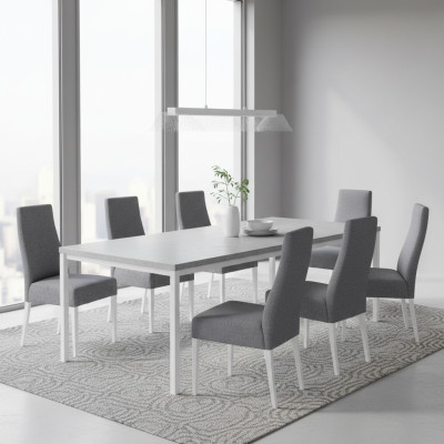 Eetkamer 8x Stoelen Stoel Set Fauteuil Keuken Nieuw Design Bekleding Leer Textiel Meubels