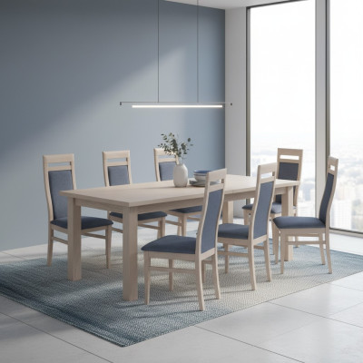 Eetkamerstoelenset, fauteuils, complete groep woonkamer, 8 stuks nieuw.