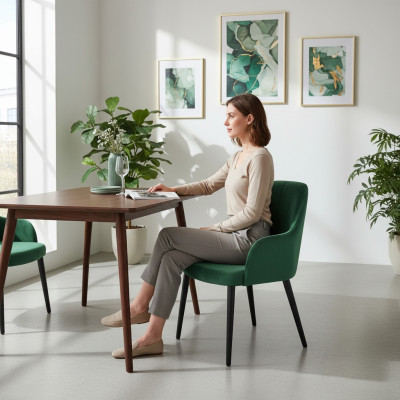 Eetkamerstoelen Stof Set 8x Sessel Stoel Designer Hout Textiel Beklede Stoelen