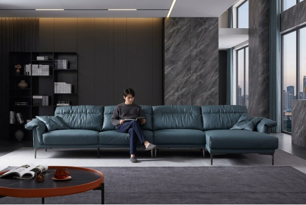 Woonkamer L-vorm Modern Elegant Woonlandschap Design Bank Bank Bekleding