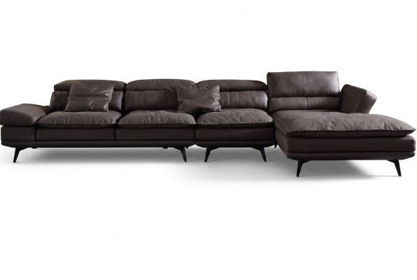 Woonkamer L-vorm Modern Bruin Design Bankstellen Nieuwe Hoekbank Bekleding