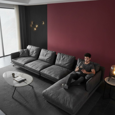 Italiaanse meubels woonkamer soft style banken design hoekbank L-vorm