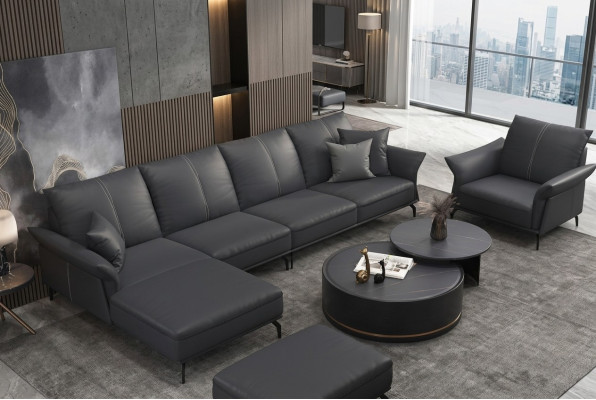 Woonkamer L-vorm Zwart Modern Luxe Multifunctionele Bankstellen