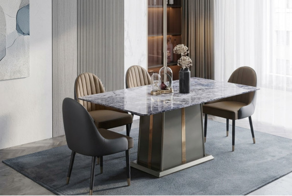 Marmeren stijl keuken Moderne eettafel tafel Tafels Eetkamer Luxe meubels Design