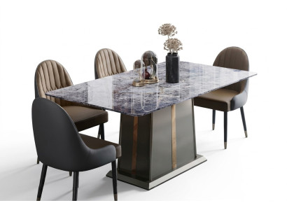 Marmeren stijl keuken Moderne eettafel tafel Tafels Eetkamer Luxe meubels Design