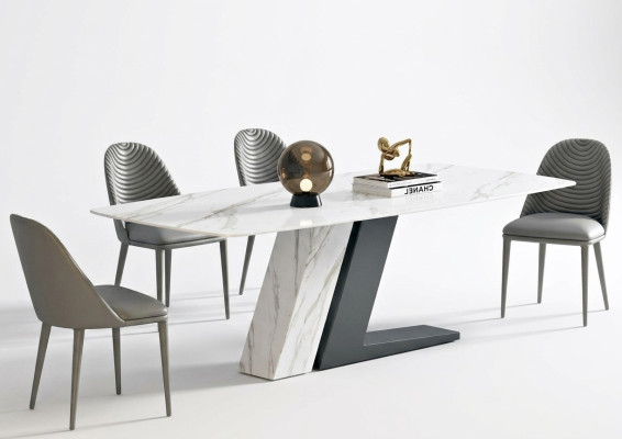 Eettafel van marmer klopt tafels woonkamer Italië luxe design roestvrij staal nieuw