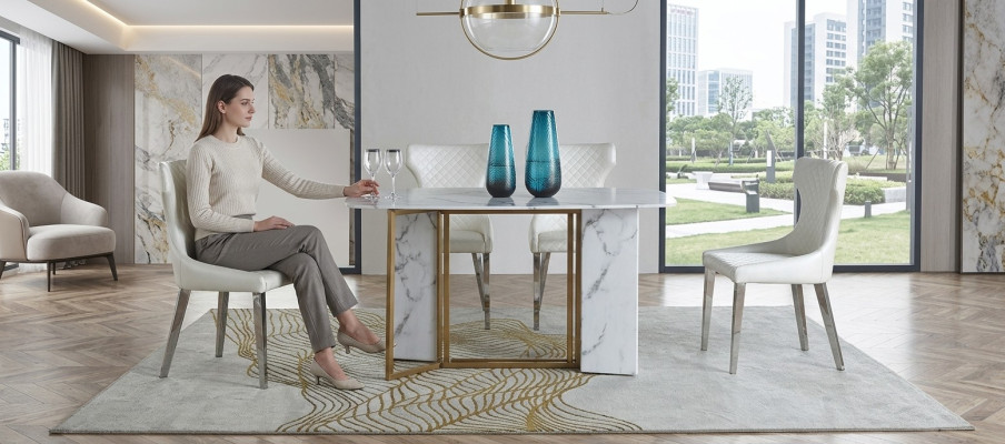Luxus meubels marmeren tafels 180x90cm woonkamer hotel eetkamertafel ontwerper nieuw