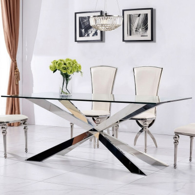 Luxe tafelontwerp eetkamer 180x90cm Eettafels glasmeubels Designtafels Nieuw
