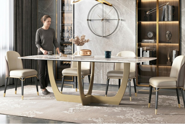 Luxe meubels Metalen tafels 180x90cm Woonkamer Hotel Eetkamer Tafel Ontwerper Nieuw
