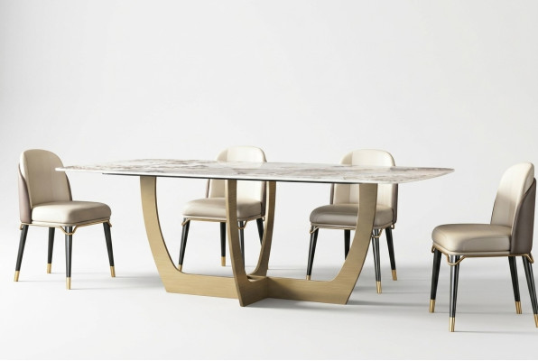 Luxe meubels Metalen tafels 180x90cm Woonkamer Hotel Eetkamer Tafel Ontwerper Nieuw