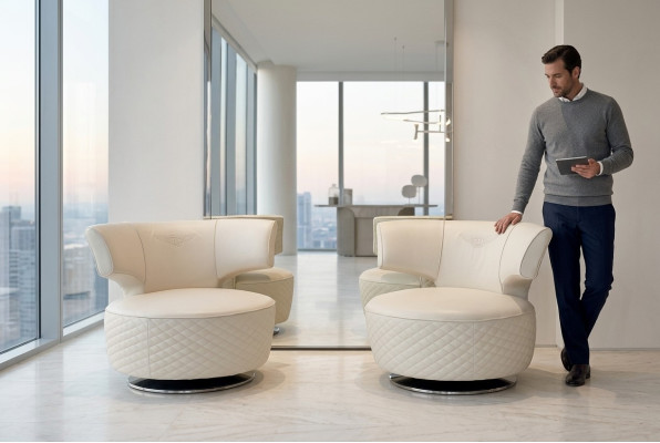 Fauteuil Design Bankbank Bank Zitter Lederen Lounge Club Bekleding Luxe Oren