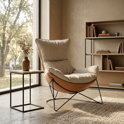Ontwerp Gestoffeerde Bank Stof Draaibare Bank Ontspan Nieuw Modern Fauteuil