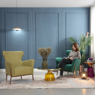 Fauteuil Ontwerp Bank Bank Ontspannen Stof Lounge Luxe TV-Zitter