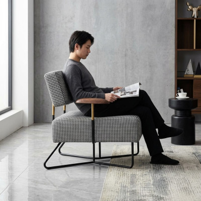 Luxe Relaxfauteuil Ontwerpbank Bank Zits Stof Lounge Club