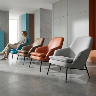 Fauteuil Design Bank Bankstel Relax Stof Lounge Luxe Leder Club Bekleding